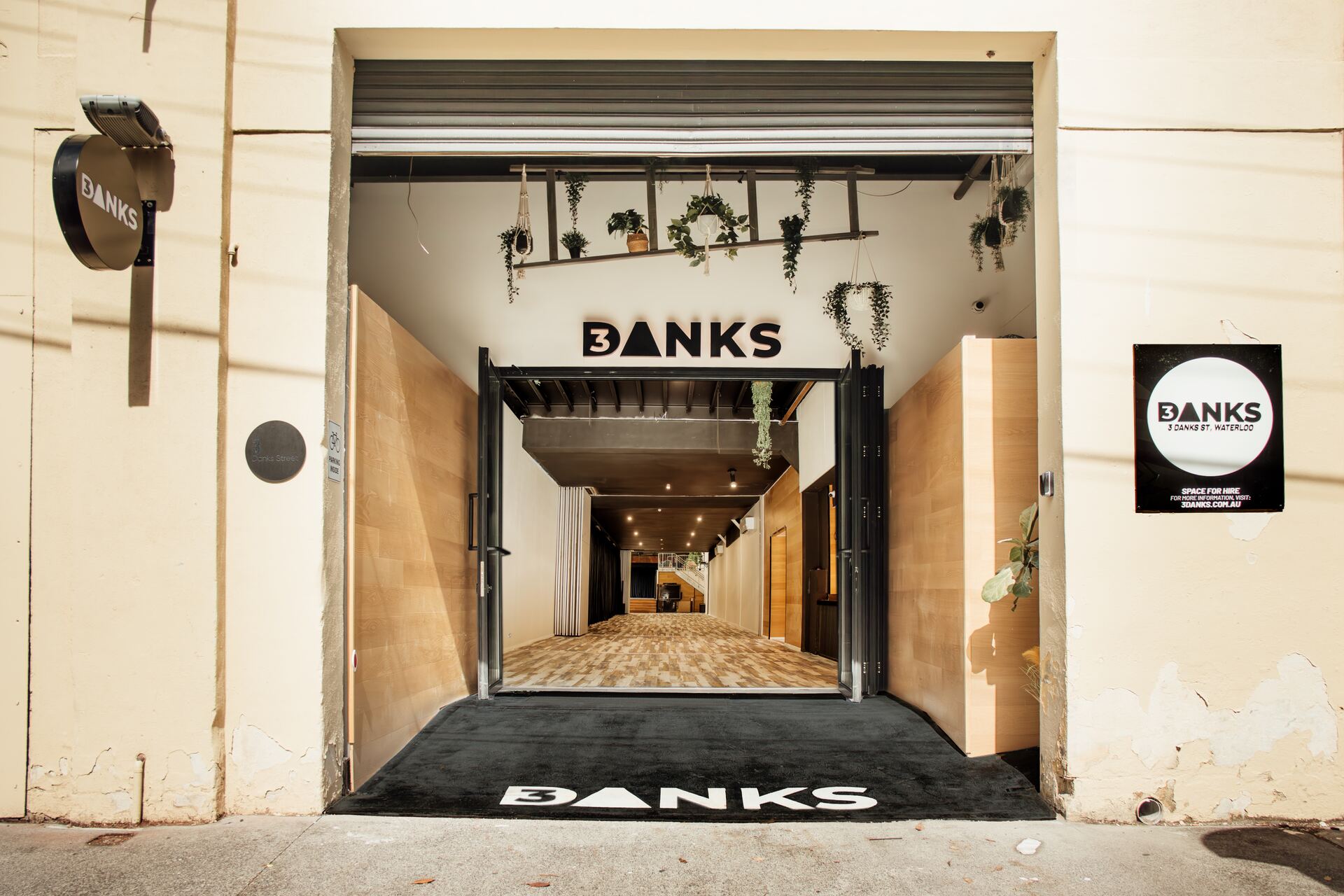Entrance to 3Danks venue in Waterloo, Sydney